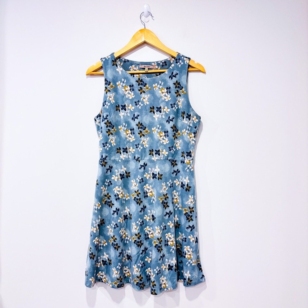 MAX COCOS Blue floral summer‎ dress | Fit & flare skater dress | Medium